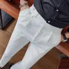 Haute qualité style britannique affaires décontracté coupe ajustée hommes pantalons habillés solide tout match vêtements de cérémonie pantalons de bureau messieurs hommes costumes Blaz