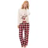 Rodzina Dopasowanie stroje Odzież Boże Narodzenie Piżamy Zestaw Xmas Dorosłych Dzieci Cute Party Nightwear Piżamy Cartoon Deer Sleepwear Suit 211020