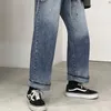 Koreanska ins taejuku streetwear vintage gradient jeans kvinnlig höst mode hög midja bf lös avslappnad ulzzang 210608