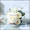 Dekorative Blumenkränze, festliche Partyzubehör, Hausgarten, 1 Stück Rosen, künstliche Pfingstrose aus weißer Seide, Brautstrauß, Hochzeitsdekoration, gefälschte Blumen