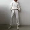 가을 여성용 Tracksuit Streetwear 캐주얼 스웨터 2 피스 세트 여성 단단한 대형 스포츠 까마귀 정장 여성 바지 210930 세트