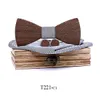 Noeuds papillons Vintage en bois Bowtie Pocket Square Boutons de manchette Set pour hommes Mouchoir de mariage Cravate en bois Noeud Paperon Man Corbas Donn22