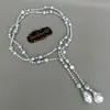 52 "Cultured Grey Freshwater Coin Baroque Pearl Lariat Long Necklace Sweater Chain Halsband Födelsedag för kvinnor