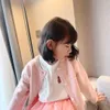 Sonbahar Kids kızlar hırka kız bebek pembe örgü kazak ceket düğmesi ceket moda çocuk039s kıyafetler344x8179598