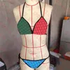 Fashion Womens Bikini Swimsuit Suit Colorful Letter Printed Ladies Swimwear Travel Party Women Must Swimsuits Plus Size