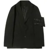 Chaqueta de traje de alta calidad negra IEFB para hombre, chaquetas con silueta de bolsa pequeña tridimensional desmontable para hombre, primavera 9Y5447 210524