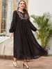Vêtements ethniques De Moda Vestidos Largos Kaftan Dubai Abaya Musulman Hijab Robe Turquie Maxi Robes Abayas Pour Femmes Islam VêtementsRobe Musulm