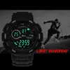 リソロジオデジタルショック抵抗力のあるデジタル時計屋外スポーツ防水目覚まし時計のキャン級のクロノグラフ腕時計G1022