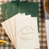 Carte de vœux avec enveloppe en papier Kraft, produits pour Invitation à une fête, cartes de vœux vertes et blanches, papier d'emballage en vrac 1221355