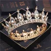 Barokowa Królowa King Bride Crown Crystal Diadem Koronta Koronę Bridal Tiaras i Korony Wedding Włosy Akcesoria Biżuteria 210716