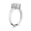 925 bijoux Sterling pour femmes 3 Ct ovale bague en diamant synthétique bagues de fiançailles en argent de mariage