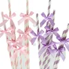 Bow decoration straw beverage Party Wedding dessert table layout decoration supplies 6 sets