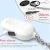 Uppladdningsbar självförsvarslarmnyckelring 3-pack Personifiera LED-ficklampa Nyckelringar SOS Safety Alert Device Nyckelring för kvinnor Män Barn Äldre