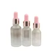 Glass Refillable Bottle 5ml 10ml 15ml 20ml 30ml 50ml 100ml Empty Portable Cosmetic Packaging White Frost Essence Essential Oil Rubber Dropper Vials