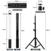 Baguette lumineuse de poche RVB Lumière de remplissage avec support de trépied de 160 cm Flash Lampe à LED Éclairage de photographie coloré Flash à distance