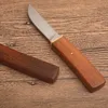 On Sale!! Straight Knife D2 Drop Point Mirror Polish Blade Rosewood Handle Fixed Blade Knives With Wood Sheath