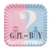 Dekoracja imprezowa Płeć Odwróć Deco dostarcza jednorazowe zastawa stołowa Pink Blue Boy lub Girl Paper Talerze na DIY Baby Shower 282i