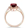 Mode européenne et américaine haut de gamme bague en diamant rubis européen et américain plaqué or rose 18 carats amour entrelacé proposition de cristal rouge Rin