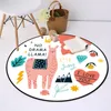 Tapis de bain coloré Animal dessin animé tapis rond chambre salon Table basse panier suspendu couverture de jardin ordinateur chaise tapis