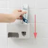 便利な歯ブラシホルダー歯磨き粉貯蔵バスルームアクセサリー多機能自動ディスペンサー210709