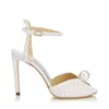 Kvinnor Bröllopsklänning brudskor White Satin Platform Sandaler med All-Over Pearl Utsmyckning sandal högklackat plattformar chunky klackar 35-42