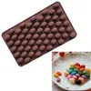 10pcs Mini Coffee Bean Baking Moulds 55 Grids Bakeware Cake Tools 100% Food Grade Silicone Chocolate Sugar Candy DIY Mold 18.5*11*1.4cm