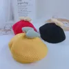 M367 outono inverno bebê crianças chapéu de malha beret beret beanies bowknot cor doce cor meninas crianças malha boné quente chapéus