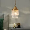 American Retro Crystal Droplight Lámpara creativa francesa Personalidad Ingrese a una mesa de restaurante Luz de lujo Hogar de lámparas colgantes T