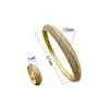 Earrings & Necklace Fateama Simple Copper Bangles And Rings Women's Jewelry Set With Zircon Inlaid Classic Party Fashion Gift