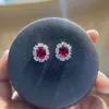 Oevas Vintage 100 925 Gümüş Oluşturulan Moissanite Ruby Taş Doğum Taşı Kulak Saplama Küpe Kıvılcım Güzel Takı Hediyeleri 66671779