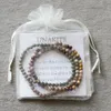 MG0058 Naturale Unakite Picture Jasper Bracciale Mookaite Stone Mala Beads Jewelry 4 mm Mini Gemstone Bracelet Set