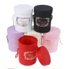 Flower Box Packing Floral Round Hat Boxes Paper Storage Hug Bucket with Lid Bucket with Lid Wedding Candy Gifts Box