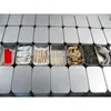 Простое серебряное олово 9,4 см 5,9 см х 2.1 см, прямоугольник чай конфеты визитная карточка USB ящик для хранения корпус, 20 шт. / Лот 210331