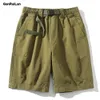 Men's Shorts Casual Work Shorts Japanese Style Solid Male Summmer Trousers Elastic Waist Men Bermudas Office Clothing 210518