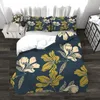 Sängkläder sätter polyester blommig ros tropiska löv mönster 3pcs duvet täcker 3d print fancy designs set au oss brittiska storlek