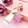 Cute Floating Marine Animal Doll Keychain Creative Liquid Quicksand Milk Bottle Keyring for Women Couple Bag Car Key Chains Gift G1019