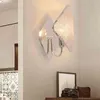 Vägglampa Nordic Light Luxury Crystal Craft Led Metal El Mural Single Head Bedroom Bedside Creative Dekoration