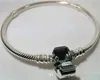 Fine jewelry Authentic 925 Sterling Silver Bead Fit Pandora Charm Bracelets Classic Snake Chain Snap Clasps Safety Chain Pendant D4014056