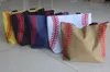 Yeni Beyzbol Dikiş Çantaları 16.5 * 12.6 * 3.5 inç Örgü Kolu Omuz Çantası Dikişli Baskı Tote Çanta Tuval Spor Seyahat Plajı