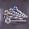 Wholesale 4 Inches 3cm Ball Glass Oil Burner Pipe Stripe Color Glass Oil Burner Clear Great Tube Glass Pipe Oil Nail Pipe