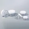 Clear PET Plastic Jar Packing Bottles with white lid 30g 50g 100g 150g 200g Cosmetic container for mud mask cream