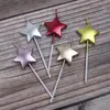 Cake Decoration Candle Cakes Pick Ornament Love Stars Shape Candles voor Valentijnsdag Verjaardagsfeestje Levert Golden