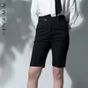 Zwart Onregelmatige Shorts Dames Zomer Hoge Taille Slanke Rechte op maat gemaakte korte vrouwelijke mode 5E219 210427