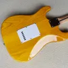 Natural Wood Color 6 Strings Electric Guitar med Ash Body Maple Fretboard kan anpassas