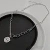 Pendant Necklaces U-Magical Statement Circle Coin Medallion Geometric Necklace For Women Asymmetry Chunky Chain Metal Jewellery