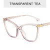 Zonnebril Anti Blauw Licht Blokkeren Cat Eye Bril Vrouwen Vintage Computer Brillen Frames Oversized Clear Optische Gafas Lunette