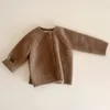 Jesień Nowy Baby Boys Girls Coat Baby Sweter Toddler Knit Cardigans Noworodka Dziona Długie Rękaw Bawełniany Kurtka Baby Topy 930 Y2