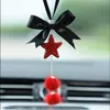 Interior Decorations Car Decoration Pendant Bowknot Feather Auto Rearview Mirror Hanging Ornaments Heart Bling Pink Accessories Female Gifts