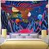 Psychedelic Mushroom Tapestry Forest Wall Decor TapestriesTrippy Colorful Abstract Pattern Tapestry Magic Land Tapestry Wall Hanging for Room