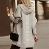 Women's Trench Coats Casual Pocket Loose Hooded Coat Cardigan Women Vintage Leopard Letter Print 2022 Spring Autumn Long Sleeve Female Top